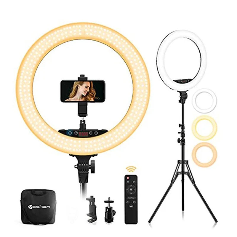 Portable Ring Light with Tripod with 3 Color Modes - 18 Portable Ring Light with Tripod with 3 Color Modes - 18